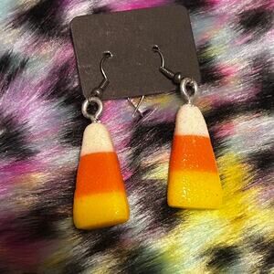 Handmade candy corn earrings halloween